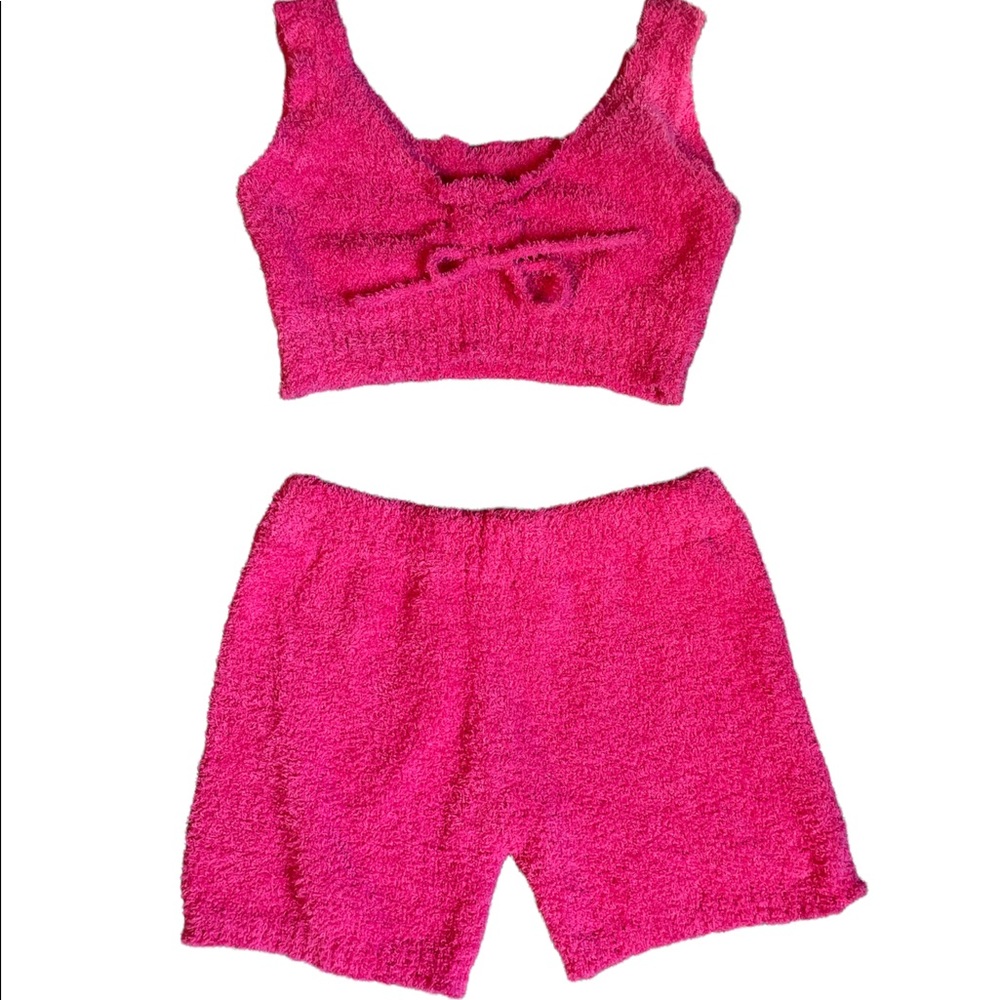 Crop top and short lounge set size M NWOT